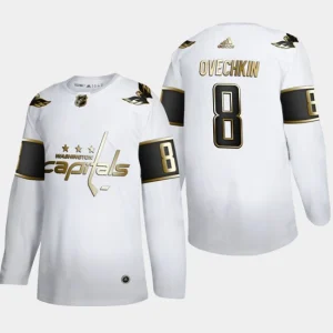 Mens Washington Capitals Alexander Ovechkin 8 NHL Golden Edition White Authentic