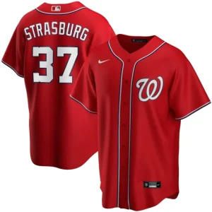 Mens Washington Nationals Stephen Strasburg Nike Red Alternate Player Name Jersey