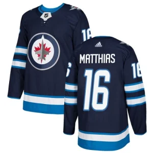 Mens Winnipeg Jets Shawn Matthias 16 Authentic Navy Blue Home