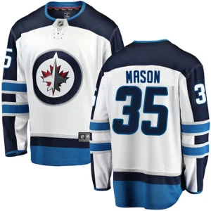 Mens Winnipeg Jets Steve Mason 35 Breakaway White Fanatics Branded Away