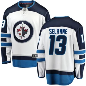 Mens Winnipeg Jets Teemu Selanne 13 Breakaway White Fanatics Branded Away