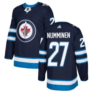 Mens Winnipeg Jets Teppo Numminen 27 Authentic Navy Blue Home