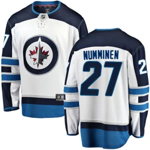 Mens Winnipeg Jets Teppo Numminen 27 Breakaway White Fanatics Branded Away