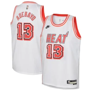 Miami Heat Nike Classic Edition Swingman Jersey - Custom - White - Bam Adebayo - Youth