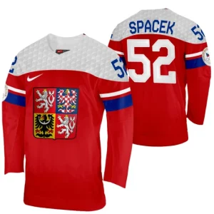 Michael Spacek Czech Republic Hockey 2022 Winter Olympics Red Away Jersey