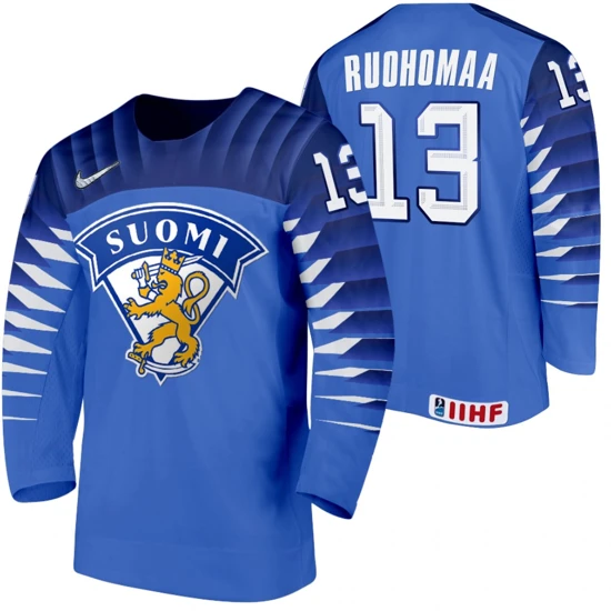 Mikael Ruohomaa Finland 2021 IIHF World Championship Blue Away Jersey