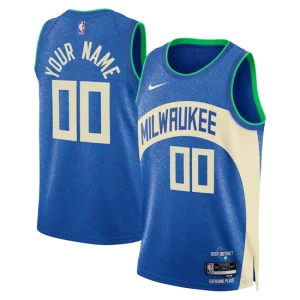 Milwaukee Bucks Nike City Edition Swingman Custom Jersey 2023 24