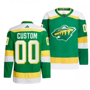 Minnesota Wild Adidas 2022-23 Custom Green Version Reverse Retro 2.0 Authentic Jersey Mens