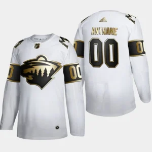 Minnesota Wild Custom Jersey 00 NHL Golden Edition White Authentic