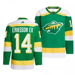 Minnesota Wild Joel Eriksson EK 14 2022-23 Geen Reverse Retro 2.0 Authentic - Men