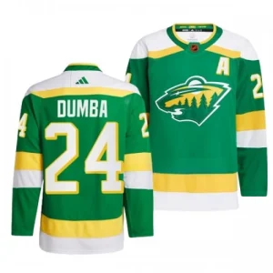 Minnesota Wild Matt Dumba 24 2022-23 Geen Reverse Retro 2.0 Authentic - Men