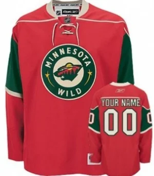 Minnesota Wild Reebok Customized Red Jersey