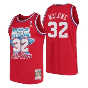 Mitchell & Ness Mens Los Angeles Lakers 32 Magic Johnson 1991 NBA All-Star Red Swingman Jersey