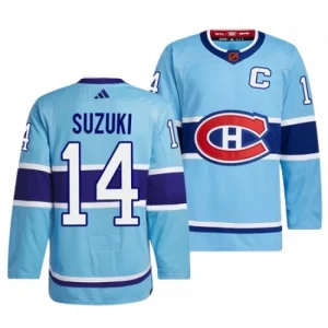 Montreal Canadiens Nick Suzuki 14 2022-23 Blue Reverse Retro 2.0 Authentic - Men