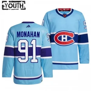 Montreal Canadiens Sean Monahan 91 2022-23 Blue Reverse Retro 2.0 Authentic - Kids