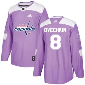 NHL Alex Ovechkin Authentic Mens Purple - Washington Capitals 8 Fights Cancer Practice