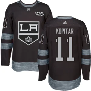 NHL Anze Kopitar Authentic Mens Black - Los Angeles Kings 11 1917-2017 100th Anniversary