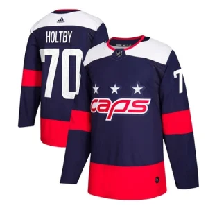 NHL Braden Holtby Authentic Mens Navy Blue - Washington Capitals 70 2018 Stadium Series