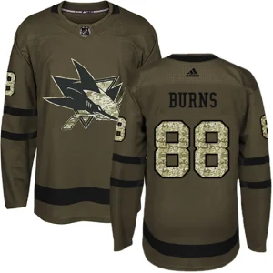 NHL Brent Burns Authentic Mens Green - San Jose Sharks 88 Salute to Service