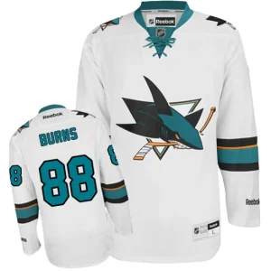 NHL Brent Burns Authentic Mens White - Reebok San Jose Sharks 88 Away