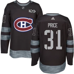 NHL Carey Price Authentic Mens Black - Montreal Canadiens 31 1917-2017 100th Anniversary