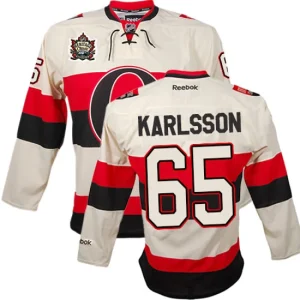 NHL Erik Karlsson Authentic Mens Cream - Reebok Ottawa Senators 65 2014 Heritage Classic