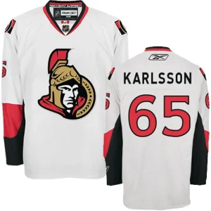 NHL Erik Karlsson Authentic Mens White - Reebok Ottawa Senators 65 Away