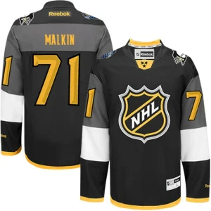 NHL Evgeni Malkin Authentic Mens Black - Reebok Pittsburgh Penguins 71 2016 All Star