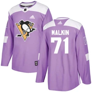 NHL Evgeni Malkin Authentic Mens Purple - Pittsburgh Penguins 71 Fights Cancer Practice