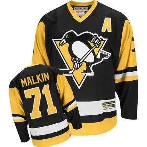 NHL Evgeni Malkin Authentic Throwback Mens Black - CCM Pittsburgh Penguins 71