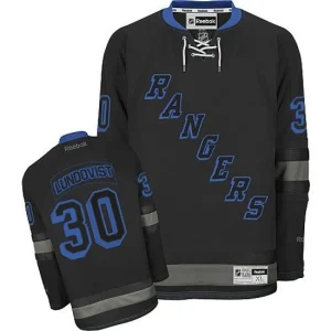 NHL Henrik Lundqvist Authentic Mens Black Ice - Reebok New York Rangers 30