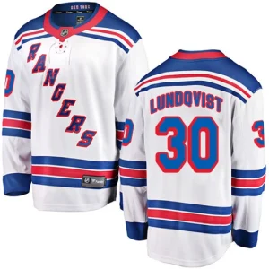 NHL Henrik Lundqvist Breakaway Mens White - Fanatics Branded New York Rangers 30 Away