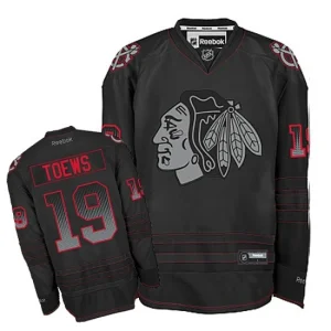 NHL Jonathan Toews Authentic Mens Black - Reebok Chicago Blackhawks 19 Accelerator