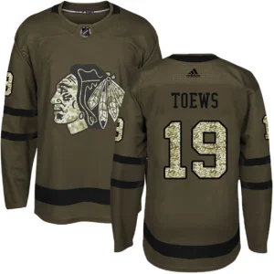 NHL Jonathan Toews Authentic Mens Green - Chicago Blackhawks 19 Salute to Service