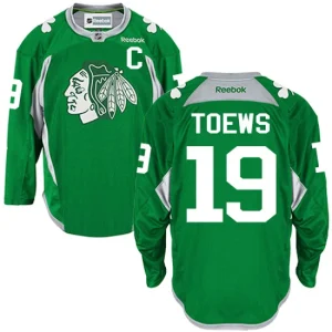 NHL Jonathan Toews Authentic Mens Green - Reebok Chicago Blackhawks 19 Practice