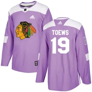 NHL Jonathan Toews Authentic Mens Purple - Chicago Blackhawks 19 Fights Cancer Practice