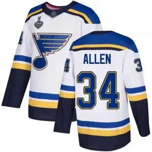 NHL Mens St. Louis Blues 34 Jake Allen White Road 2019 Stanley Cup