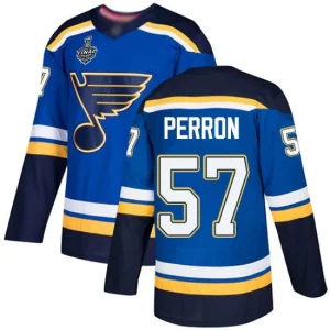 NHL Mens St. Louis Blues 57 David Perron Blue Home 2019 Stanley Cup