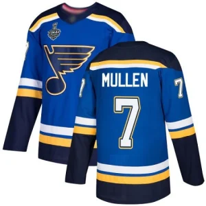 NHL Mens St. Louis Blues 7 Joe Mullen Blue Home 2019 Stanley Cup