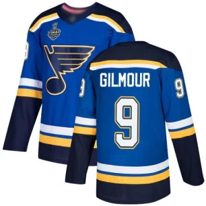 NHL Mens St. Louis Blues 9 Doug Gilmour Blue Home 2019 Stanley Cup