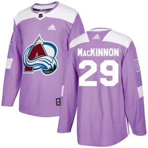 NHL Nathan MacKinnon Authentic Mens Purple - Colorado Avalanche 29 Fights Cancer Practice