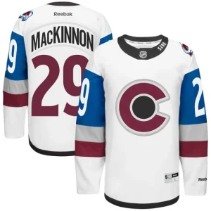 NHL Nathan MacKinnon Authentic Mens White - Reebok Colorado Avalanche 29 2016 Stadium Series