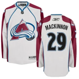 NHL Nathan MacKinnon Authentic Mens White - Reebok Colorado Avalanche 29 Away