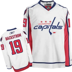 NHL Nicklas Backstrom Authentic Mens White - Reebok Washington Capitals 19 Away