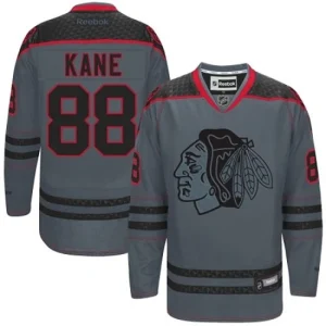 NHL Patrick Kane Authentic Mens Charcoal - Reebok Chicago Blackhawks 88 Cross Check Fashion