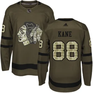 NHL Patrick Kane Authentic Mens Green - Chicago Blackhawks 88 Salute to Service