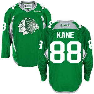 NHL Patrick Kane Authentic Mens Green - Reebok Chicago Blackhawks 88 Practice