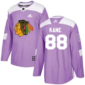 NHL Patrick Kane Authentic Mens Purple - Chicago Blackhawks 88 Fights Cancer Practice