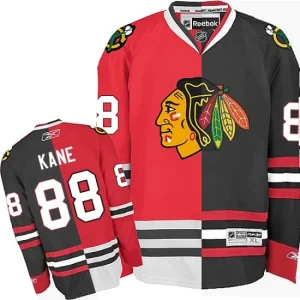 NHL Patrick Kane Authentic Mens Red Black - Reebok Chicago Blackhawks 88 Split Fashion