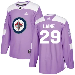 NHL Patrik Laine Authentic Mens Purple - Winnipeg Jets 29 Fights Cancer Practice